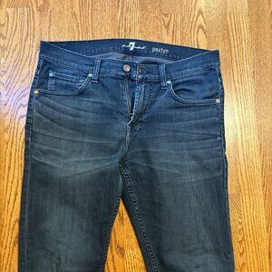 7 for All Man Kind - Mens Paxtyn Dark Denim Jeans